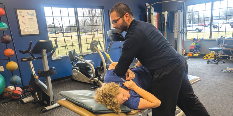 Stretching a patient on a table